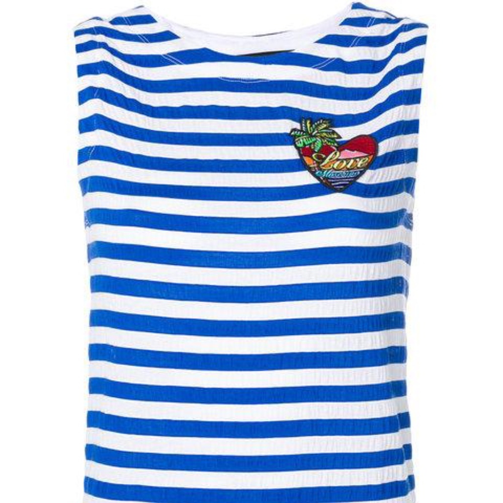 Love Moschino Blue & White Striped tank top